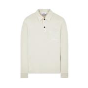 Lange mouw polo shirt in wit Stone Island , White , Heren