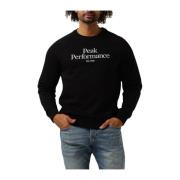 Heren Original Crew Sweater Zwart Peak Performance , Black , Heren