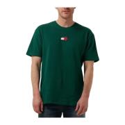 Heren Polo & T-shirt Badge Tee Tommy Jeans , Green , Heren