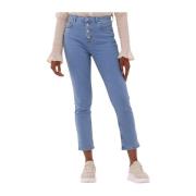 Knoop Skinny Jeans Blauw Na-Kd , Blue , Dames