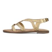 Gevlochten Leren Sandalen Inuovo , Yellow , Dames