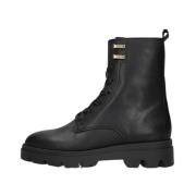 Zwarte Veterboots met Chunky Zool Hip , Black , Dames