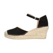 Zwarte Espadrilles met Sleehak Fred De La Bretoniere , Black , Dames