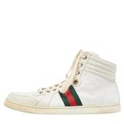 Pre-owned Leather sneakers Gucci Vintage , White , Heren