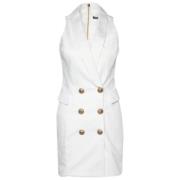 Pre-owned Cotton dresses Balmain Pre-owned , White , Dames