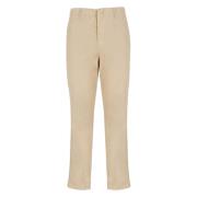 Beige Katoenen Broek met Zakken Dondup , Beige , Dames