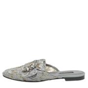 Pre-owned Lace flats Dolce & Gabbana Pre-owned , Gray , Dames