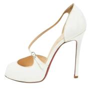 Pre-owned Leather heels Christian Louboutin Pre-owned , White , Dames