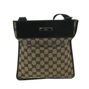 Pre-owned Canvas shoulder-bags Gucci Vintage , Beige , Dames