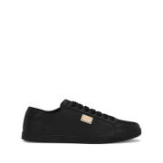 Zwarte platte schoenen met goudkleurig logo Dolce & Gabbana , Black , ...