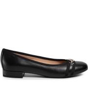 Elegante Gesloten Ballerina's in Zwart Geox , Black , Dames