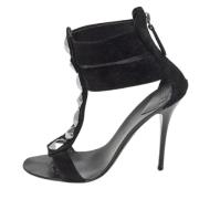 Pre-owned Suede sandals Giuseppe Zanotti Pre-owned , Black , Dames