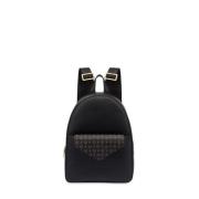 Iconische Flap Rugzak met Verstelbare Banden Pollini , Black , Dames