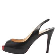 Pre-owned Leather sandals Christian Louboutin Pre-owned , Black , Dame...