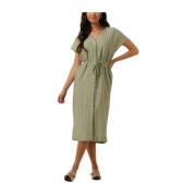 Groene Midi Jurk voor Stijlvolle Vrouwen Object , Green , Dames