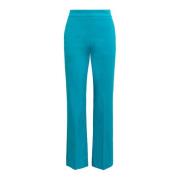 Flared Poplin Stretch Broek Maliparmi , Green , Dames