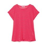 Gestreept Linnen Jersey T-shirt Maliparmi , Red , Dames