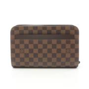 Pre-owned Leather clutches Louis Vuitton Vintage , Brown , Dames