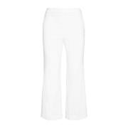 Wijd uitlopende katoenen popeline broek Maliparmi , White , Dames