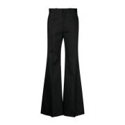 Zwarte Flared Broek Zijde Wolmix Chloé , Black , Dames