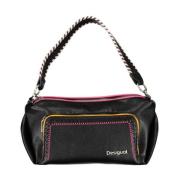 Zwarte Polyethyleen Handtas met Afneembare Band Desigual , Black , Dam...