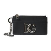 Minimalistische Leren Kaarthouder Portemonnee Dolce & Gabbana , Black ...