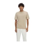 Linnen T-shirt met korte mouwen Selected Homme , Beige , Heren