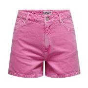 Denim Bermuda Shorts voor Vrouwen Only , Pink , Dames