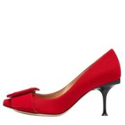 Pre-owned Satin heels Sergio Rossi Pre-owned , Red , Dames