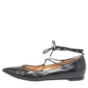 Pre-owned Leather flats Gianvito Rossi Pre-owned , Black , Dames