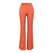 Wijde satijnen broek Maliparmi , Orange , Dames