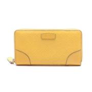 Pre-owned Leather wallets Gucci Vintage , Yellow , Dames