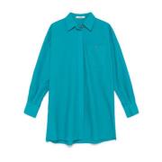 Popeline Shirt met Speciale Knopen Maliparmi , Green , Dames