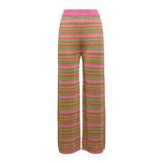 Gestreepte Lurex Broek Maliparmi , Pink , Dames