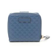 Pre-owned Leather wallets Gucci Vintage , Blue , Dames