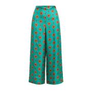 Gedrukte Zijden Twill Straight-Leg Broek Maliparmi , Multicolor , Dame...