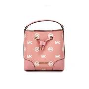 Gestikte Lederen Trekkoord Bucket Messenger Bag Michael Kors , Pink , ...