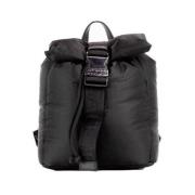 Puffy Nylon Safety Buckle Backpack Versace , Black , Dames