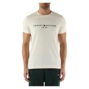 Slim Fit Katoenen T-shirt met Voorlogo Borduurwerk Tommy Hilfiger , Be...