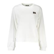 Geborsteld Katoen Logo Sweater Vrouwen Cavalli Class , White , Dames