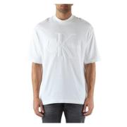 Oversized katoen viscose T-shirt met geborduurd logo Calvin Klein Jean...