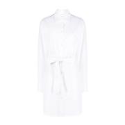 Witte Poplin Overhemdjurk Met Riem Sportmax , White , Dames