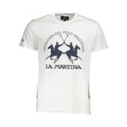 Grafische Print Ronde Hals T-shirt La Martina , White , Heren