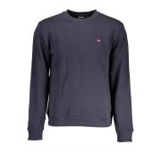 Blauwe Geborduurde Logo Crew Neck Sweater Napapijri , Blue , Heren