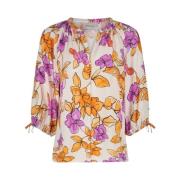 Gedrukte Flowy Blouse Volumineuze Mouwen Fabienne Chapot , Multicolor ...