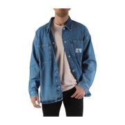 Denim Oversized Shirt Jacket Calvin Klein Jeans , Blue , Heren