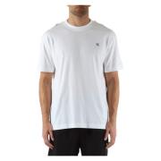 T-shirt met reliëflogo van katoen Calvin Klein Jeans , White , Heren