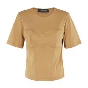Casual Katoenen T-shirt Federica Tosi , Brown , Dames