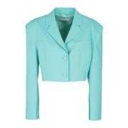 Satin Cropped Jacket Giuseppe Di Morabito , Blue , Dames