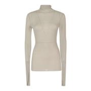 Stijlvolle Turtleneck Sweater Ami Paris , Beige , Dames